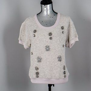 NWOT jeweled sweatshirt type top - M